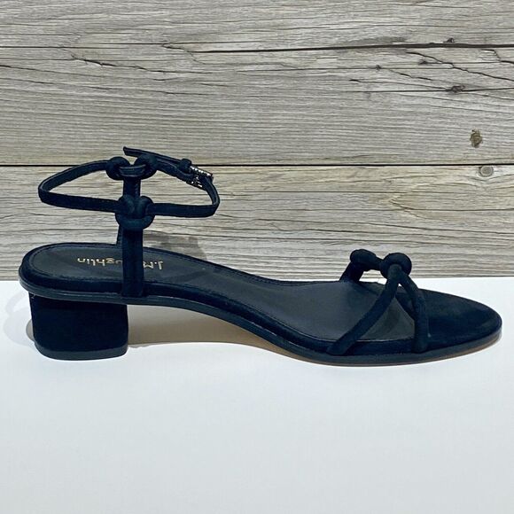 J Mclaughlin Delilah Womens 9.5 Black Suede Sandals Block Heel Leather Soles EUC - Picture 3 of 13